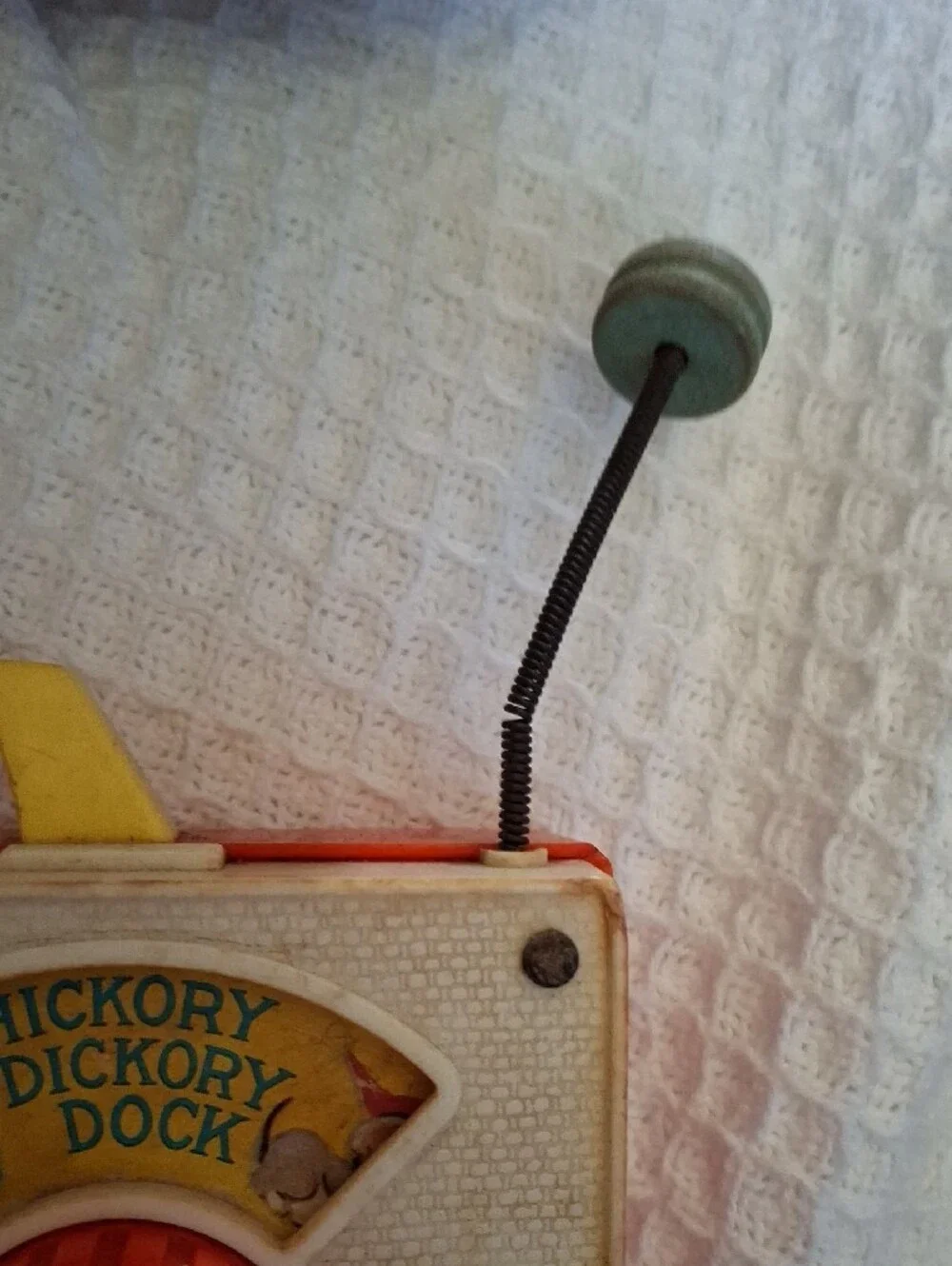 Fisher-Price Vintage Music Toy with Yellow Handle and Red Dial